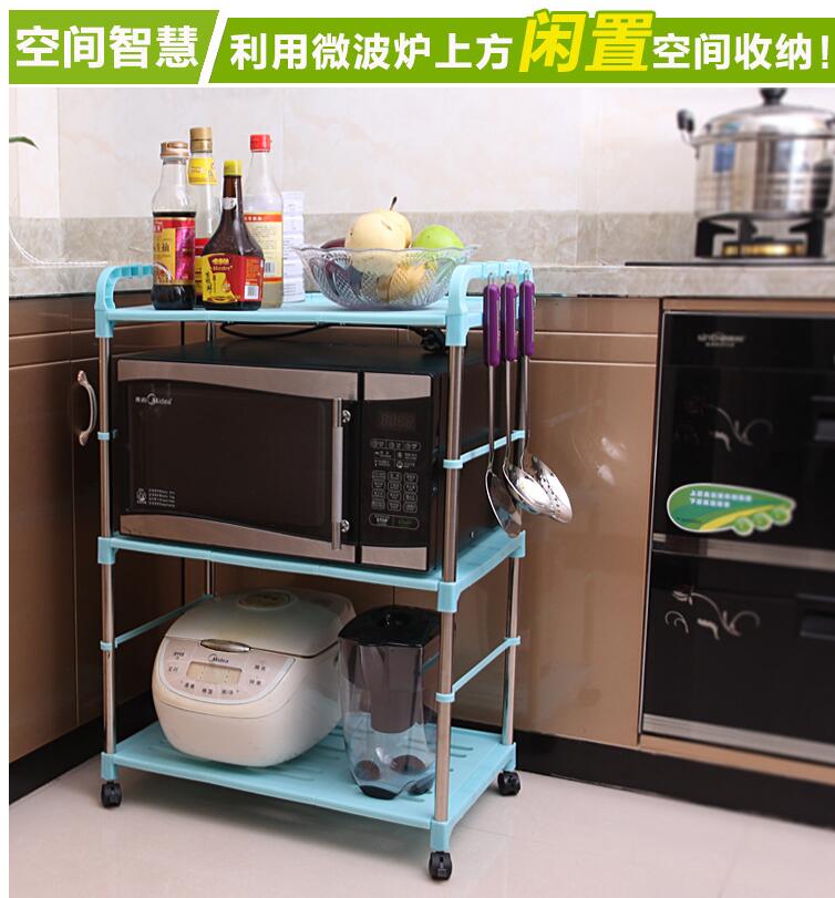 Kitchen bathroom Microwave storage rack Oven two-tiered three-tiered storage rack Shoe rack Double-layer rack