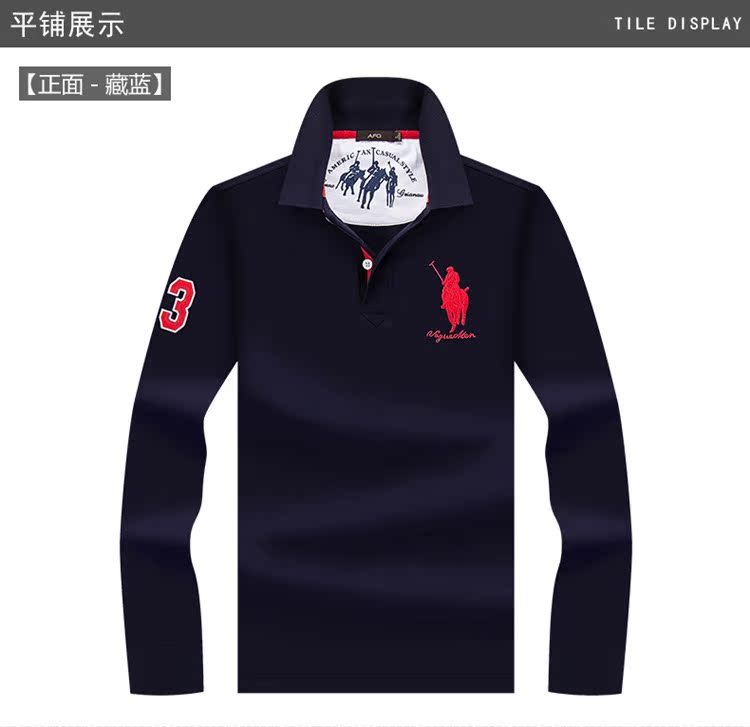 AFQ mùa thu mới cho nam áo thun dài tay Lapel cotton giản dị áo sơ mi POLO kinh doanh lỏng lẻo áo thun Paul nam áo thun nam trơn