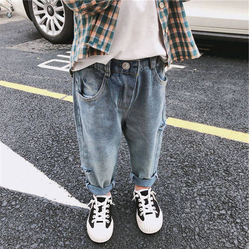 jacadi children's clothing 2021 spring and autumn models in children's Korean version of jeans baby loose casual western style trousers