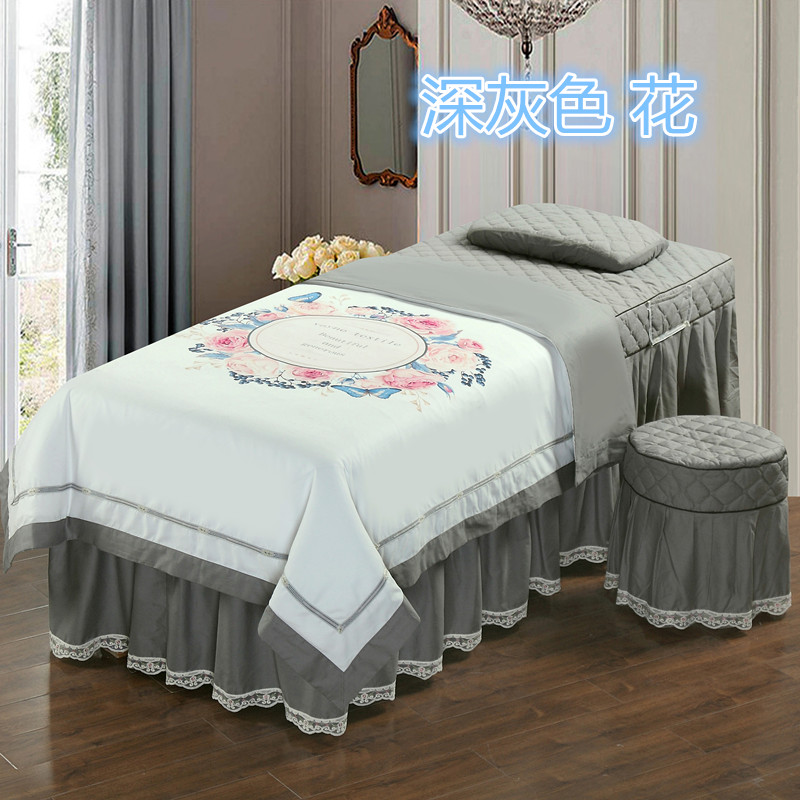 Cao cấp Châu Âu cotton ren in ấn beauty salon vẻ đẹp đặc biệt massage cơ thể dầu gội giường bìa bốn bộ