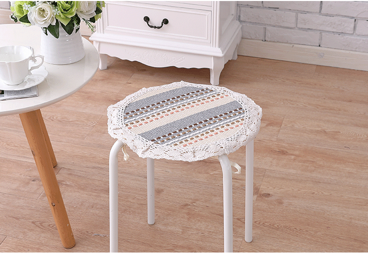 Vòng ghế đệm đệm mùa hè phần mỏng thở mùa vải ghế đệm ghế đệm với dây đai lanh - Ghế đệm / đệm Sofa thảm trải ghế sofa mùa hè