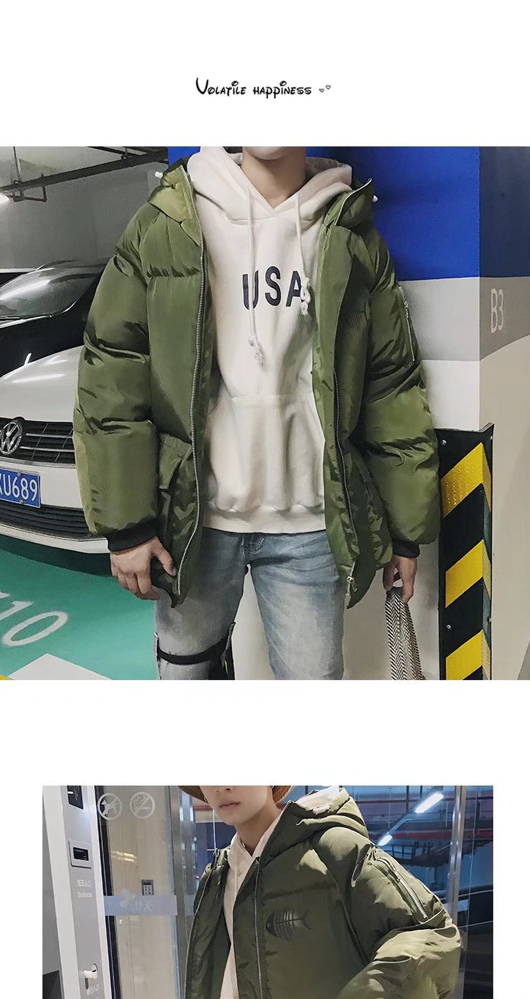 Cotton nam mùa đông Hàn Quốc phiên bản của áo khoác dày đoạn ngắn đẹp trai bánh mì quần áo sinh viên vài bông áo khoác Harajuku bf gió ấm đồ đôi nam nữ đẹp