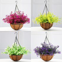 Fake Flower Emulation Wall-mounted Plant Chandelia Living-room Vine Decoration Green Plant Simulation Green Robo Basket Potted Ceiling Decoration