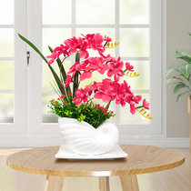 Phalaenopsis simulation flower set ornaments home living room indoor coffee table TV cabinet fake flower potted decorative flower decoration