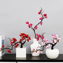 Simulation of plum blossoms peach blossoms dried flowers magnolia bonsai living room fake flowers home ornaments study decoration potted plants