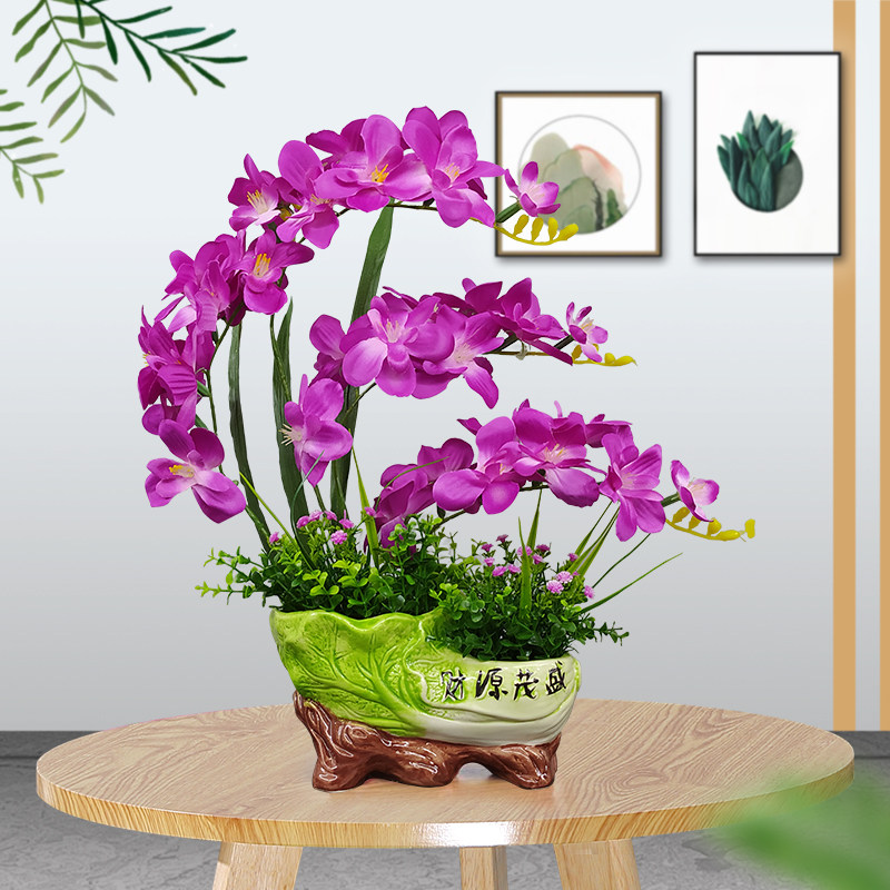 Fake Flower Emulation Flower Living-room Table Flower Pendulum Flowers Plastic Flower Set Decorations Tea Table Dining Table Drying Bouquet Pendulum Pieces