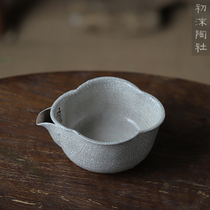 Chu Mo Pottery Society Jingdezhen Hand-made powder glaze Hand-caught pot Coarse pottery makeup soil Fair cup Tea separator Treasure bottle pot