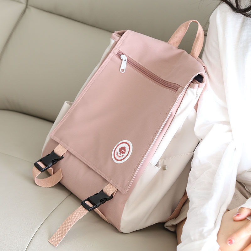 Japanese contrast color small fresh school bag Korean version Harajuku ulzzang shoulder bag female Korean version wild