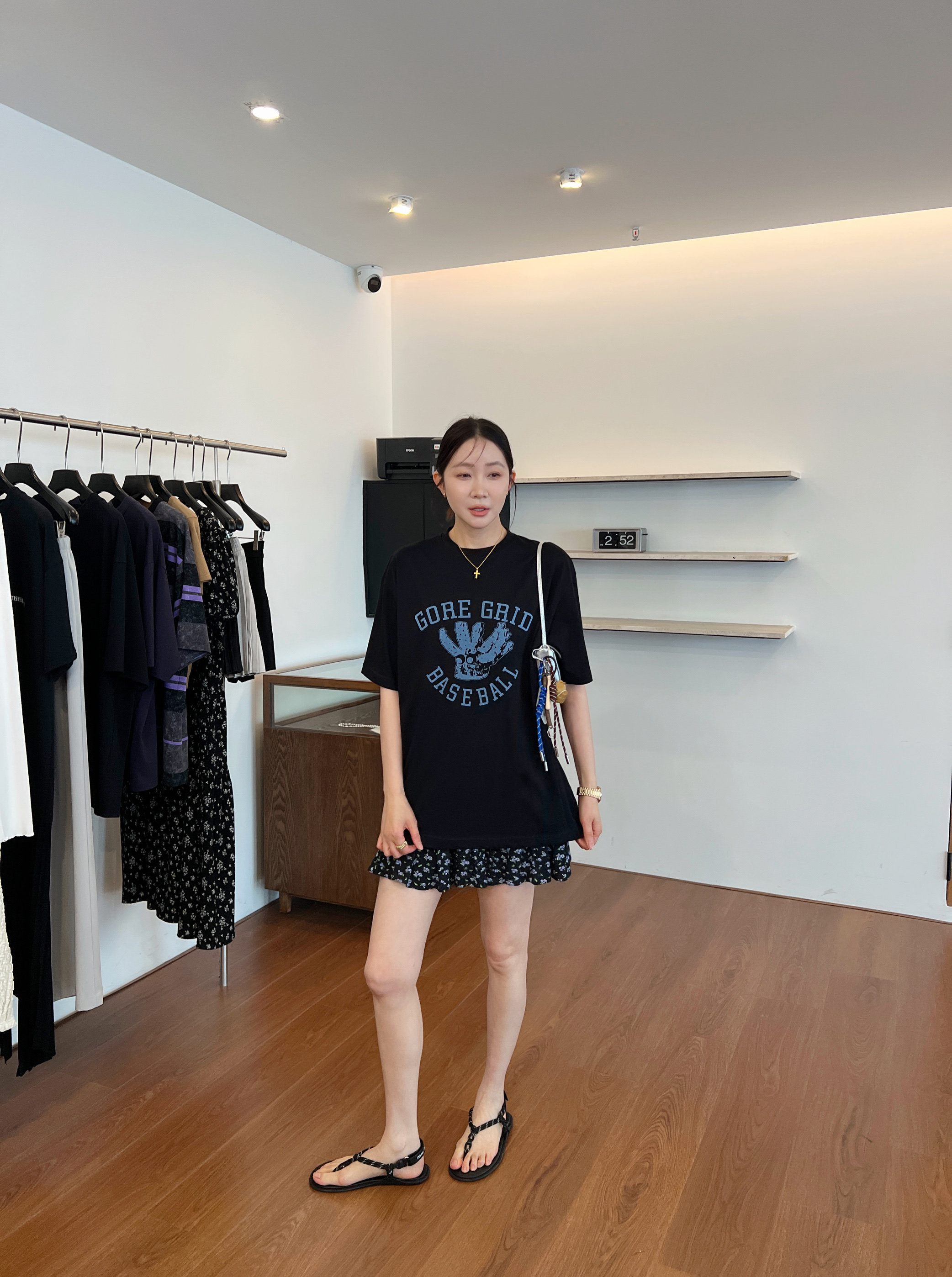 widelia2025 летняя новинка винтажная футболка с принтом круглый вырез свободная повседневная с коротким рукавом женская