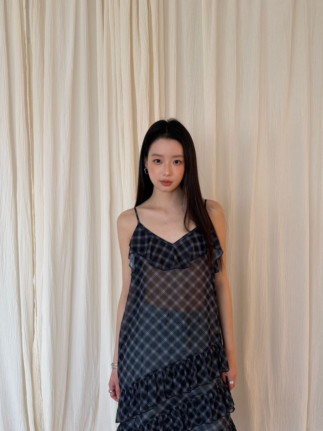 waitmore дизайнерское асимметричное многослойное клетчатое платье-сарафан с кружевом женское весна-лето корейский стиль