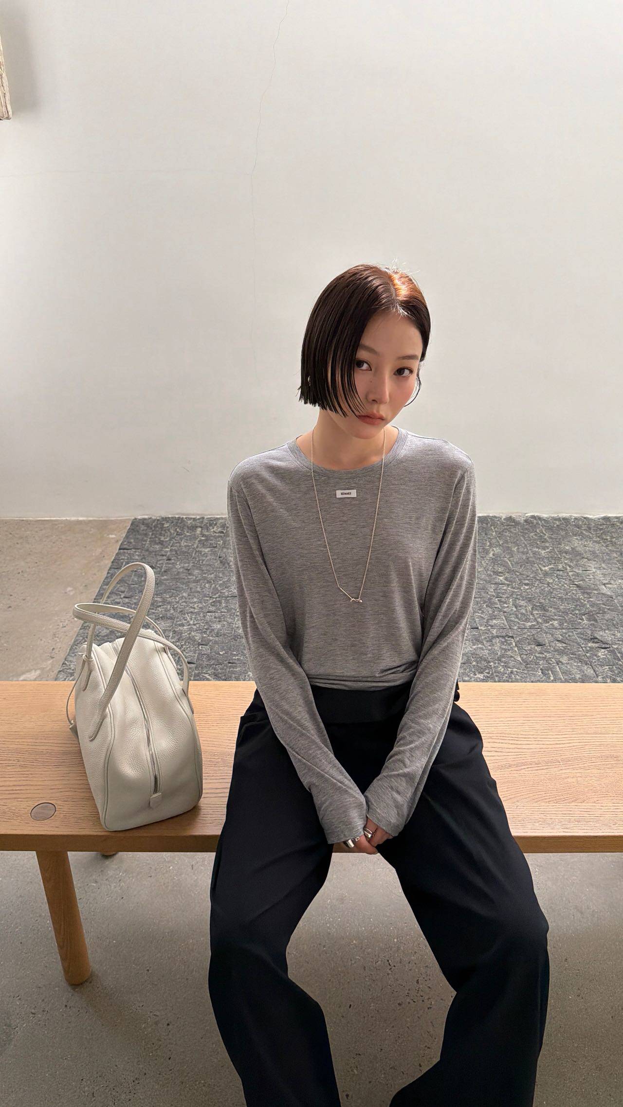 waitmore Весенняя новинка базовая футболка из тенселя и шерсти женская приталенная с круглым вырезом и длинными рукавами