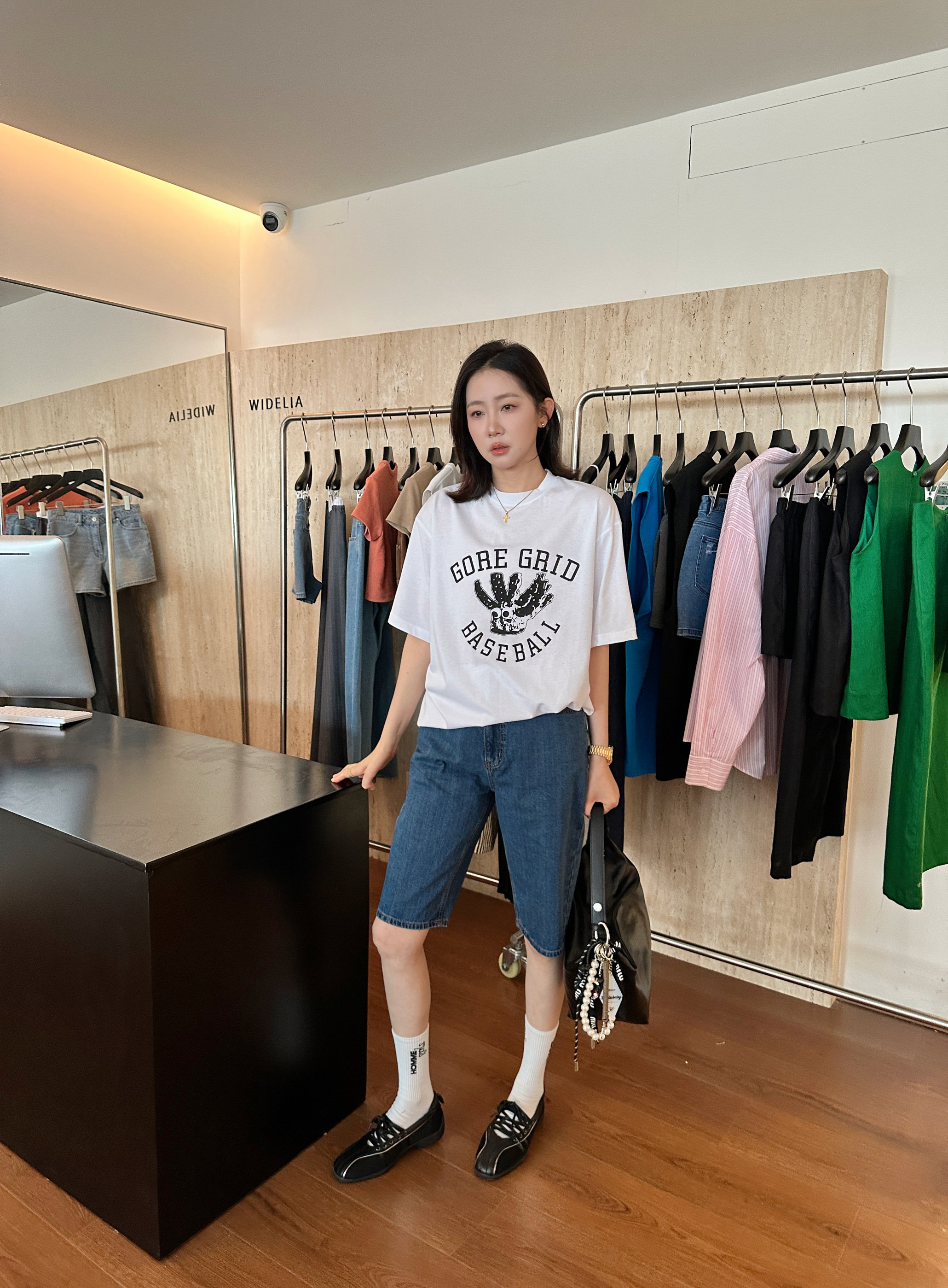 widelia2025 летняя новинка винтажная футболка с принтом круглый вырез свободная повседневная с коротким рукавом женская