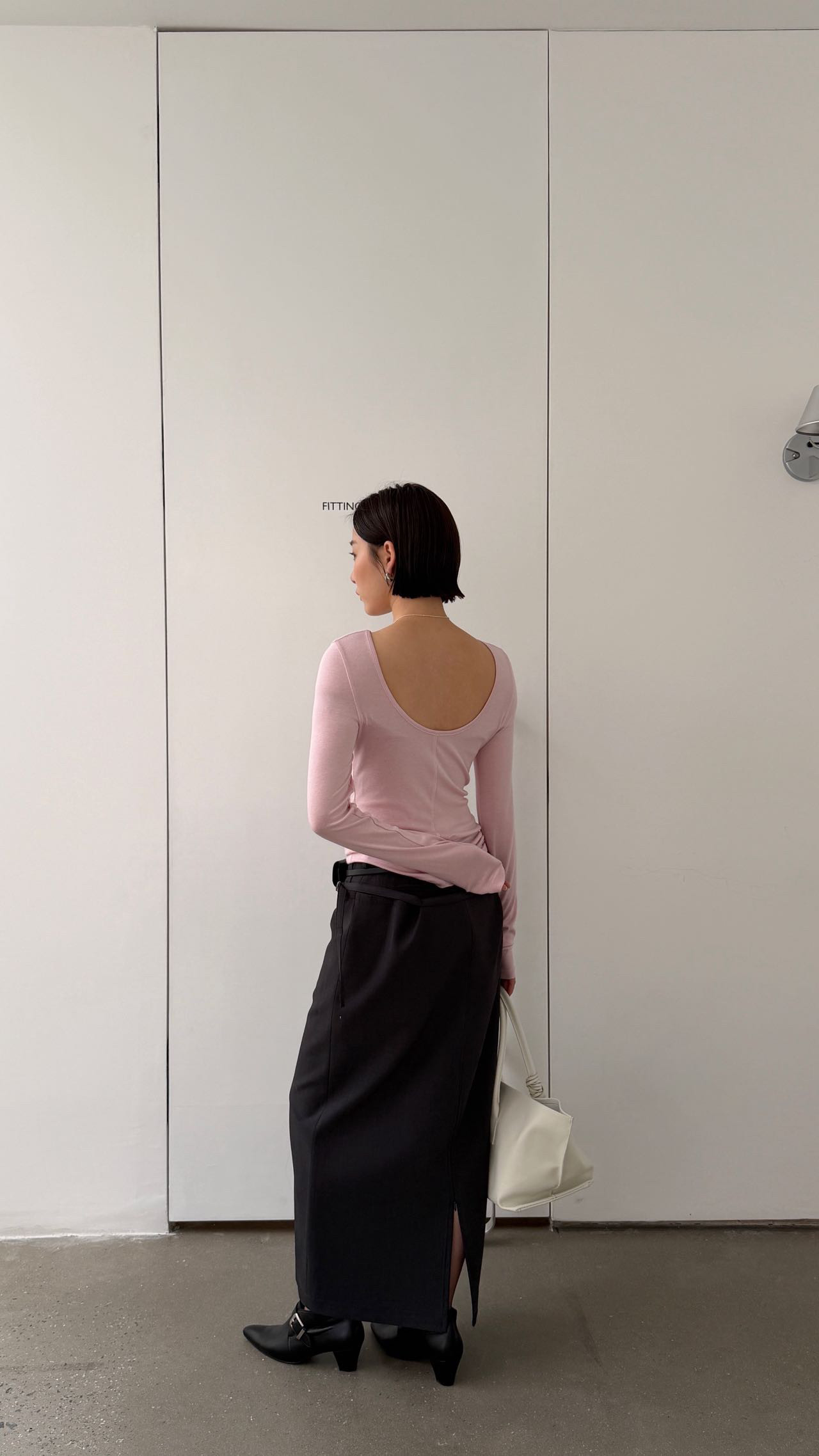 WAITMORE футболка женская с длинным рукавом из смеси тенсела и шерсти с U-образным вырезом приталенная базовая