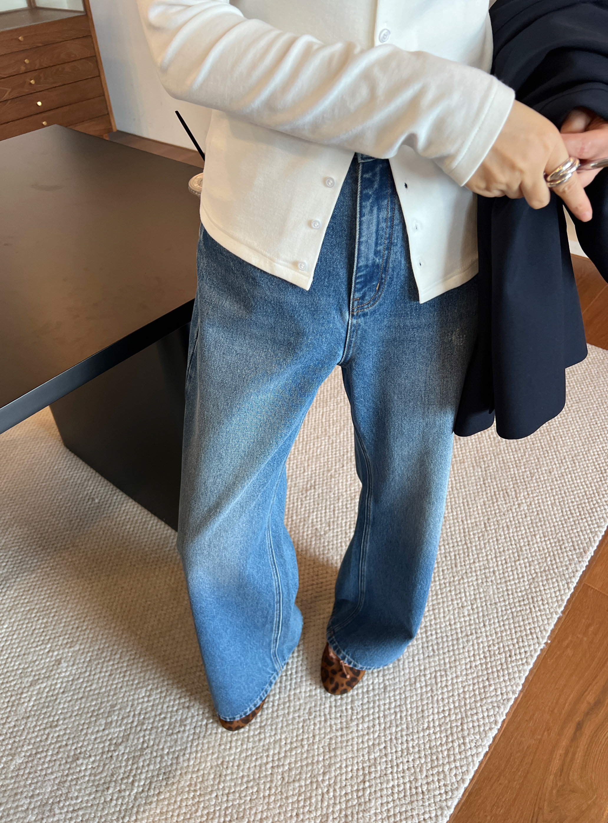 WIDELIA2025 стройнящие джинсы с завышенной талией женские летние свободные широкие брюки