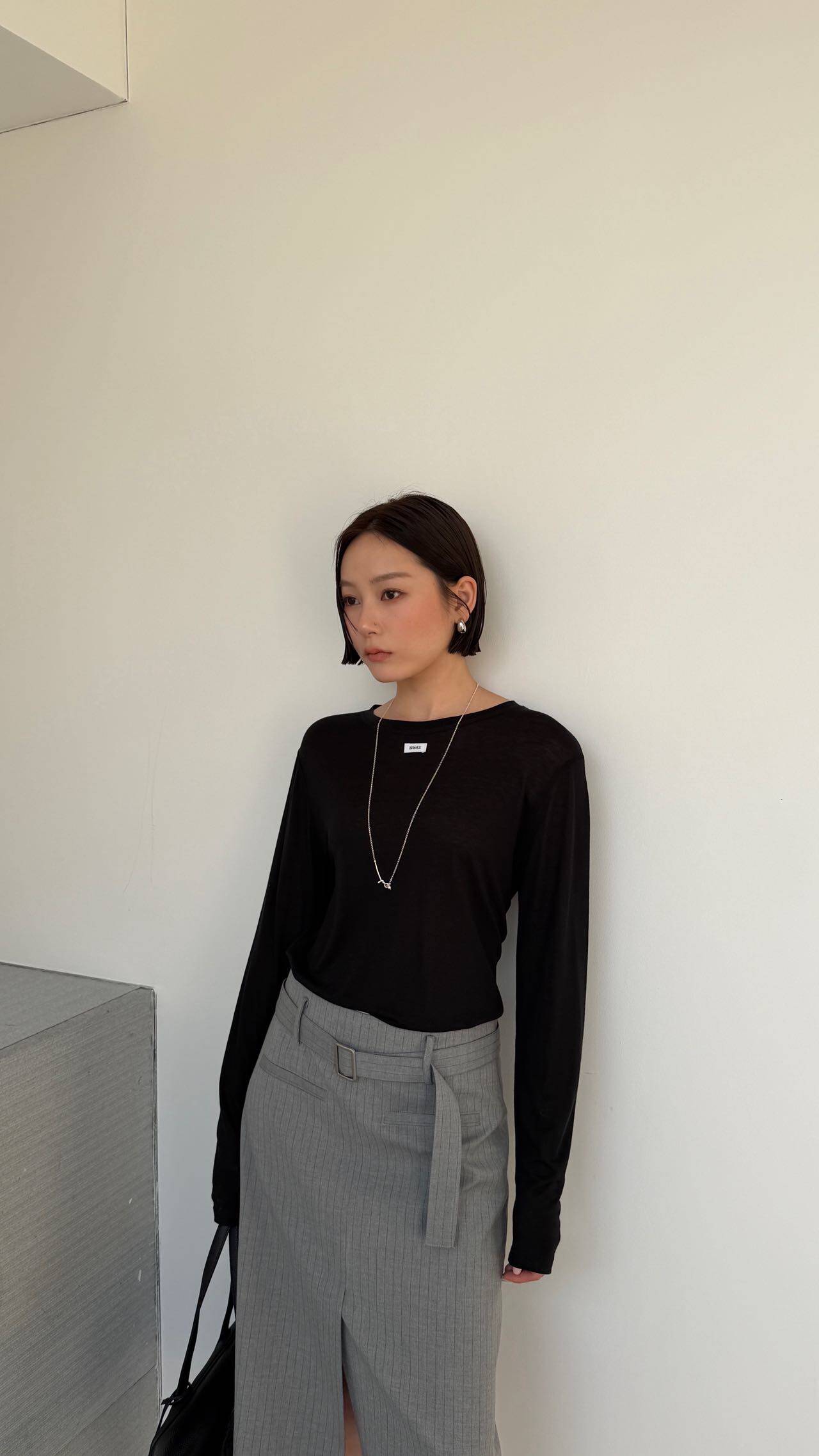 waitmore Весенняя новинка базовая футболка из тенселя и шерсти женская приталенная с круглым вырезом и длинными рукавами