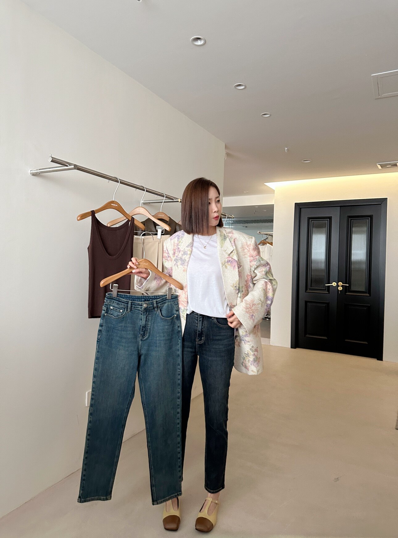 widelia женские укороченные стройнящие универсальные прямые брюки осень-зима 2026 высокая талия эластичные джинсы дудочки W05