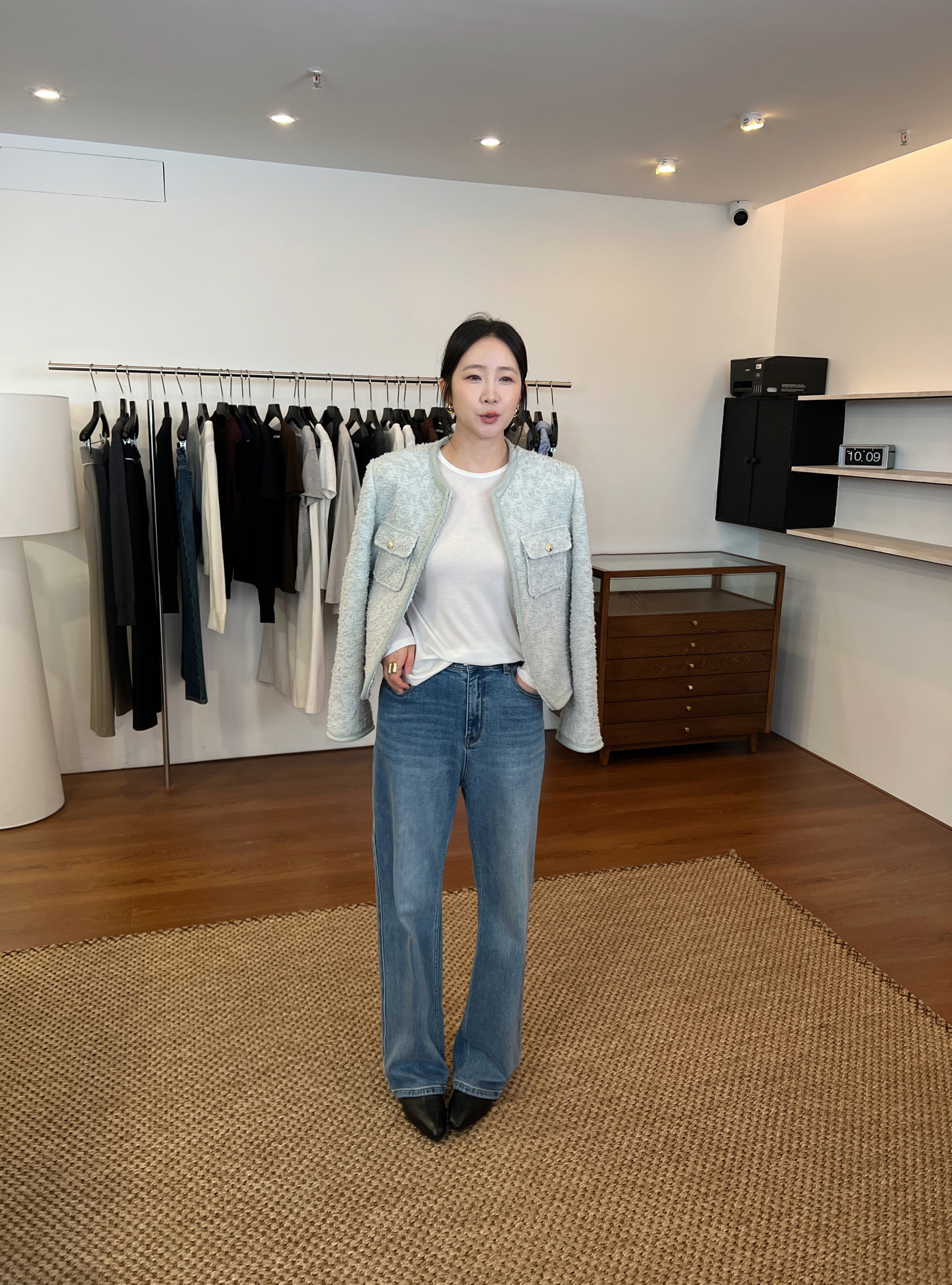 widelia узкие прямые универсальные стройнящие джинсы женские осень 2024 новинка стирка свободные повседневные длинные брюки