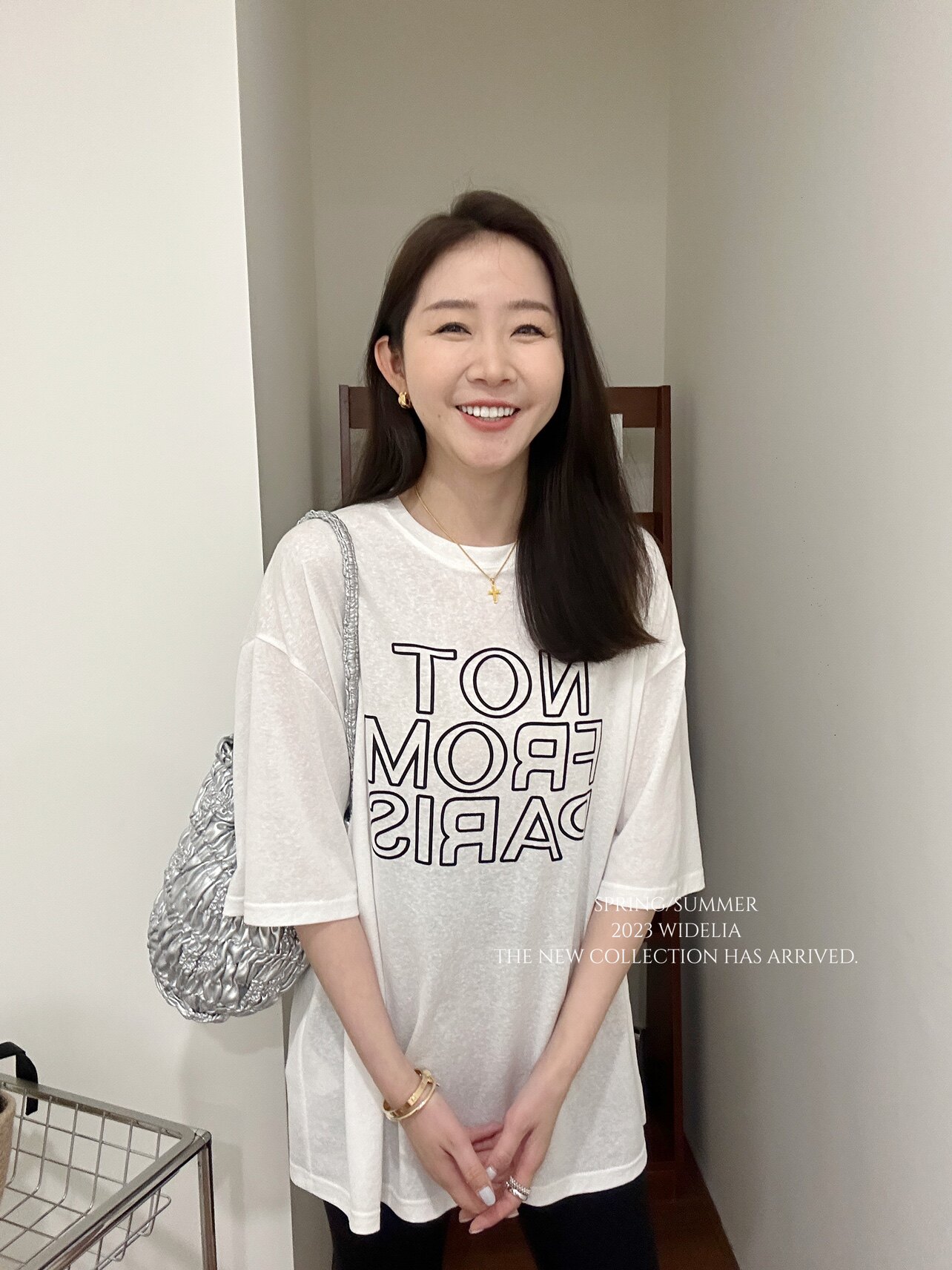 widelia женская футболка с американскими буквами свободного кроя лето 2026 повседневная универсальная удлиненная