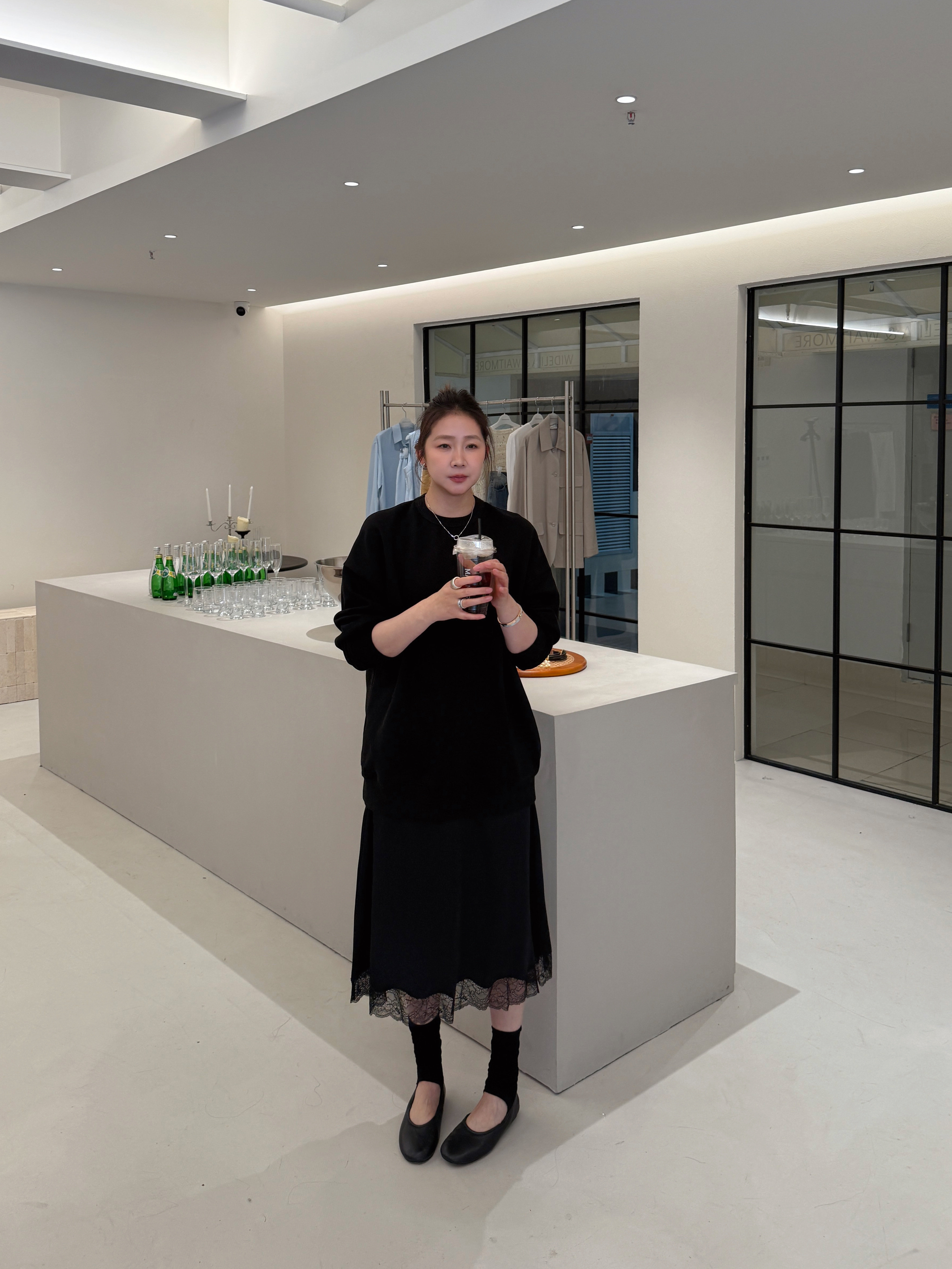 widelia черная блестящая юбка средней длины с кружевной отделкой для женщин весна-лето