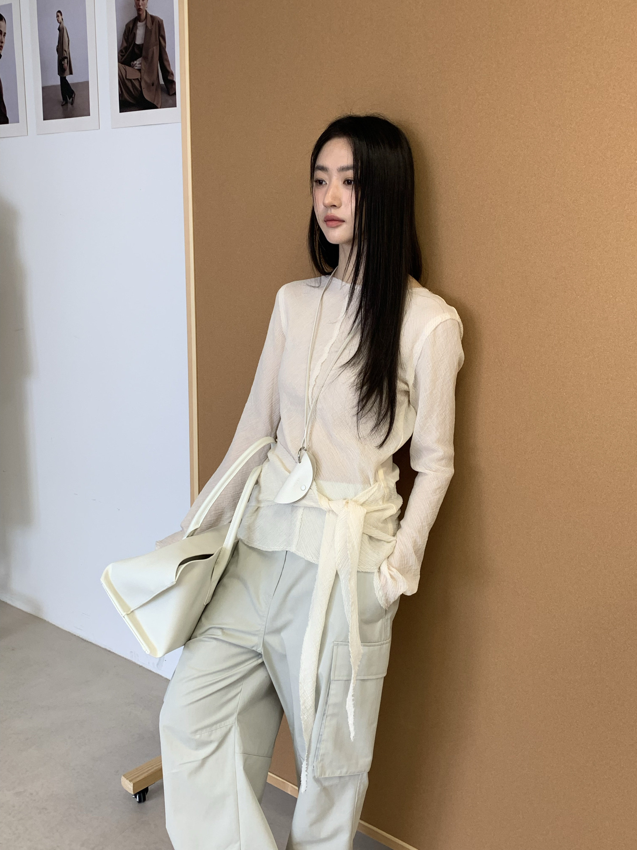 waitmore универсальная тонкая рубашка с завязками длинный рукав женская весна-лето корейский стиль