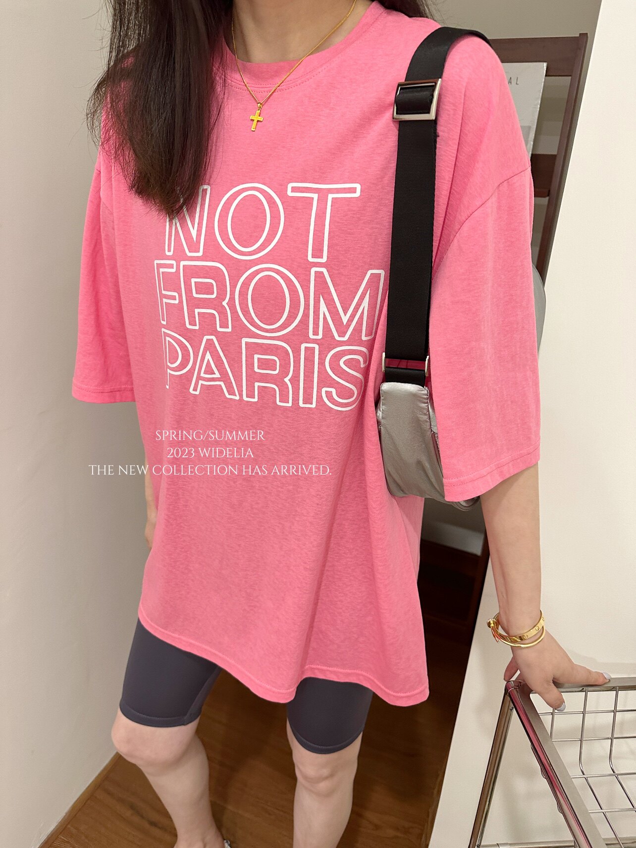 widelia женская футболка с американскими буквами свободного кроя лето 2026 повседневная универсальная удлиненная