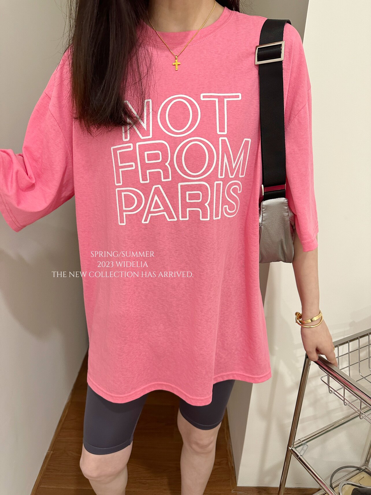 widelia женская футболка с американскими буквами свободного кроя лето 2026 повседневная универсальная удлиненная