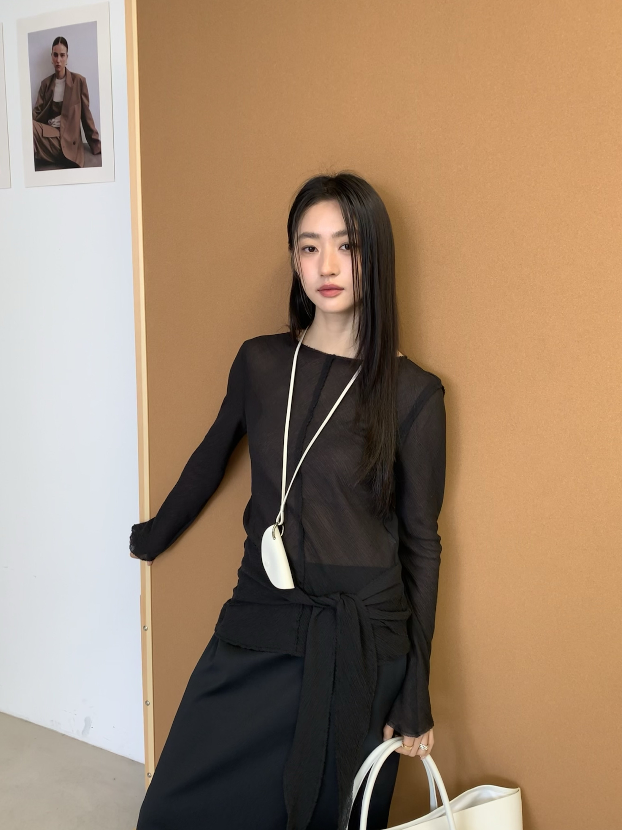 waitmore универсальная тонкая рубашка с завязками длинный рукав женская весна-лето корейский стиль