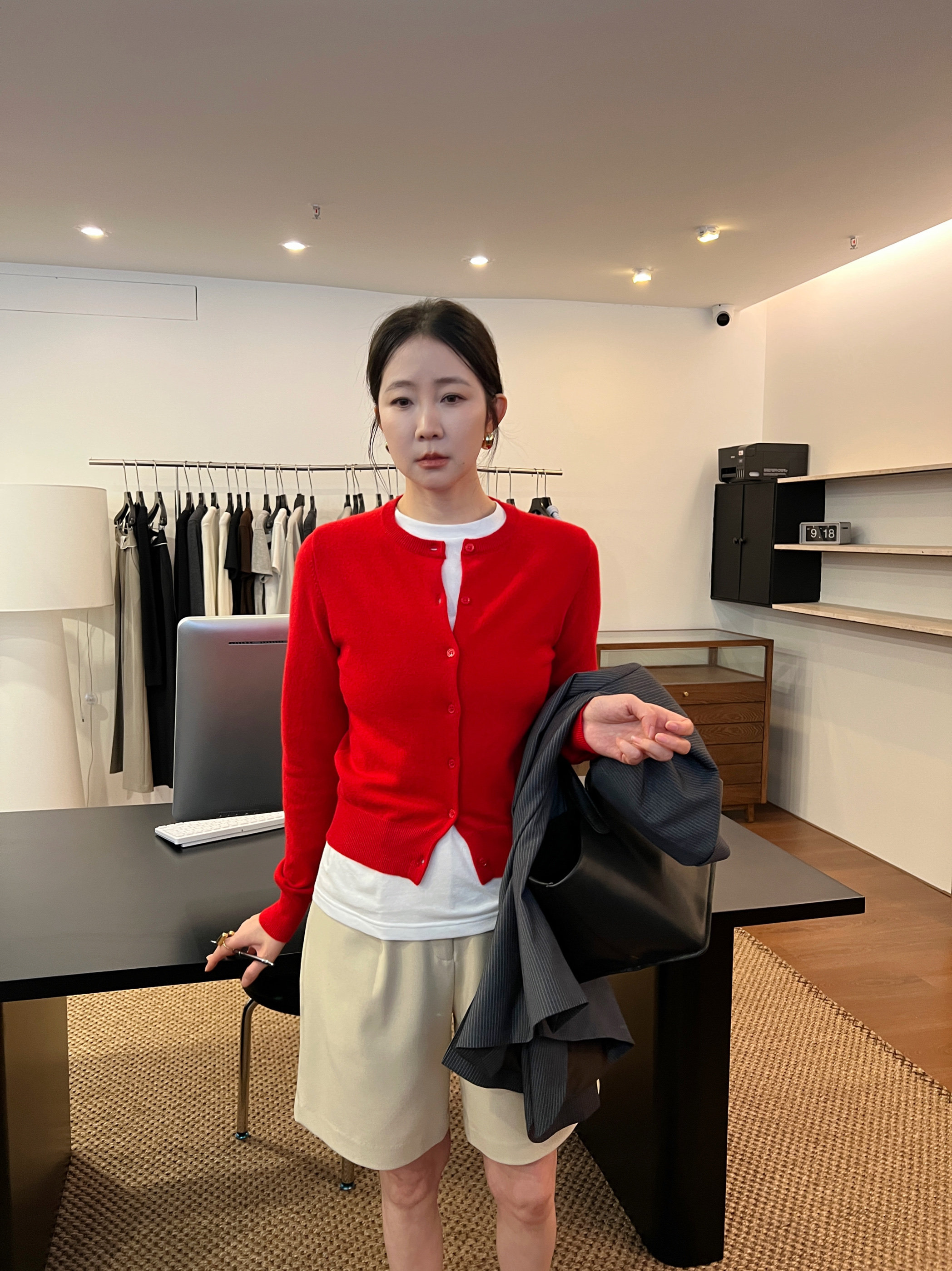 widelia свободная универсальная повседневная футболка 2024 осень круглый вырез однотонная стройнящая базовая майка