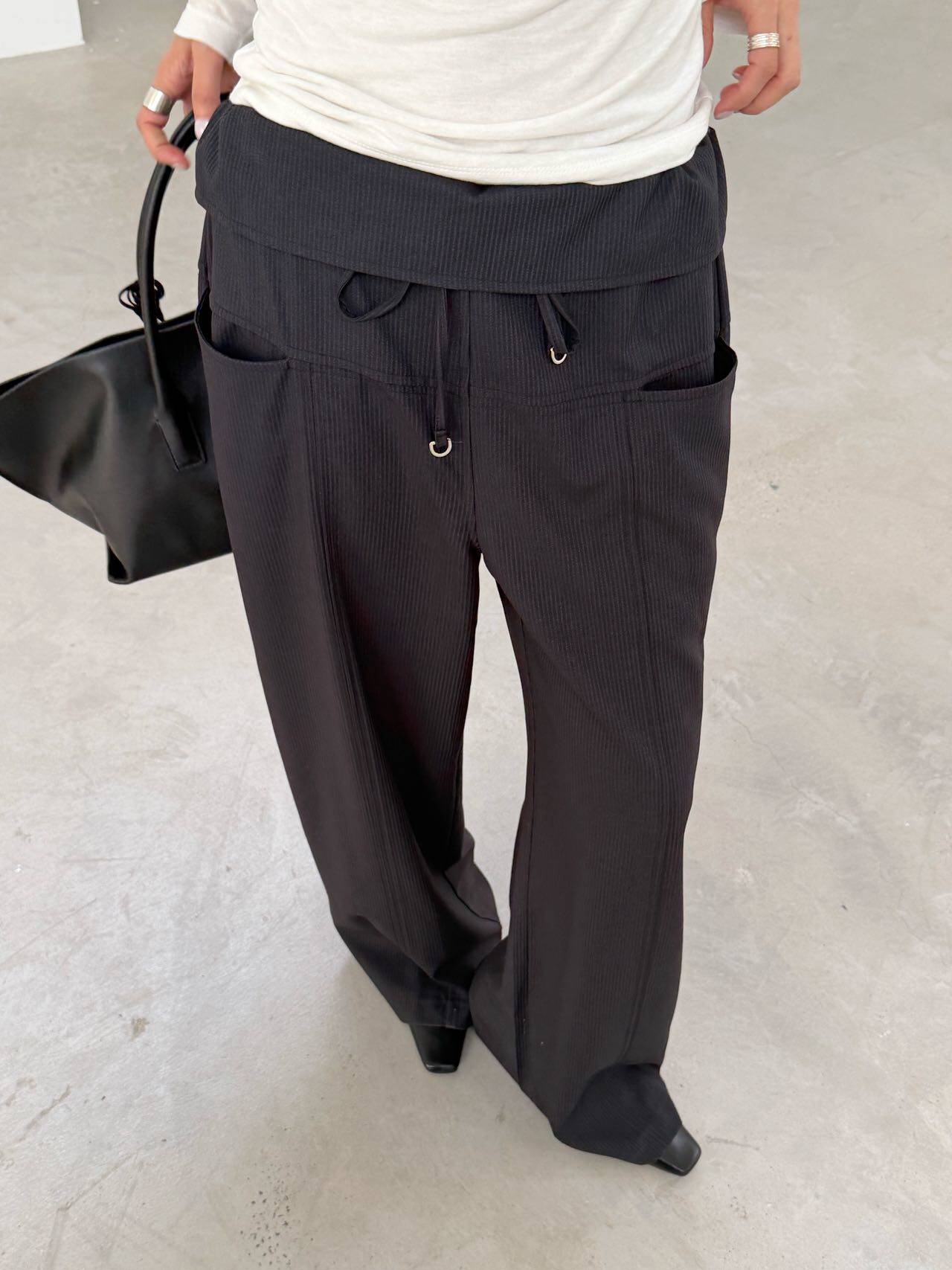 waitmore2026 весенняя новинка стильные широкие брюки с завязками и шнуровкой стройнящие универсальные повседневные женские