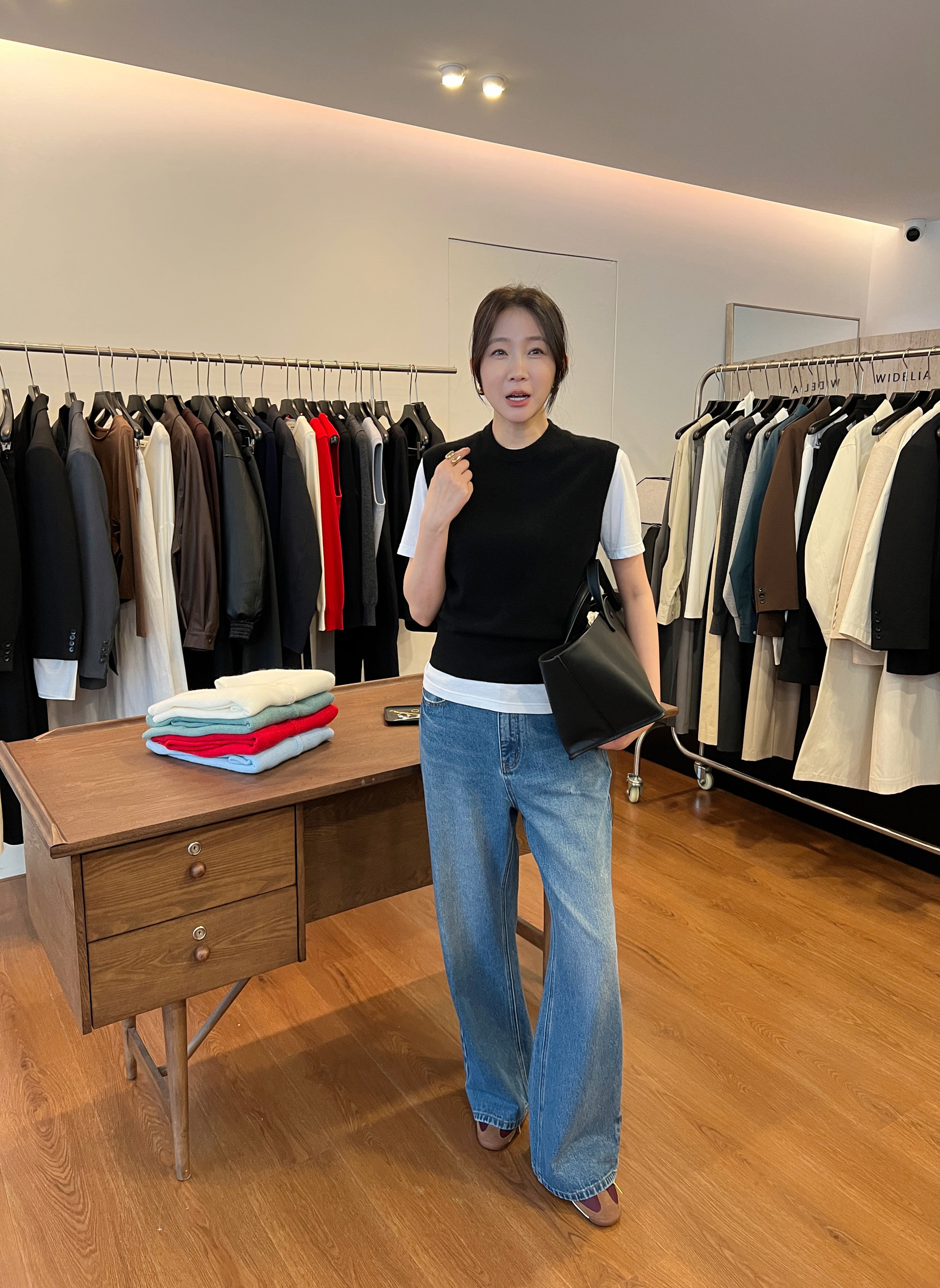 WIDELIA2025 стройнящие джинсы с завышенной талией женские летние свободные широкие брюки