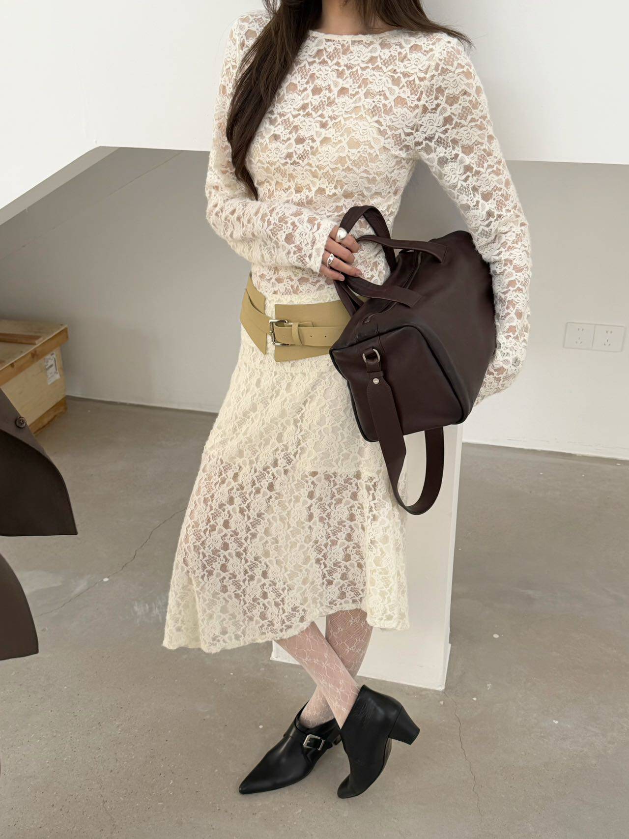 waitmore 2026 весенняя новинка корейский стиль универсальная блузка с длинным рукавом двусторонняя кружевная приталенная