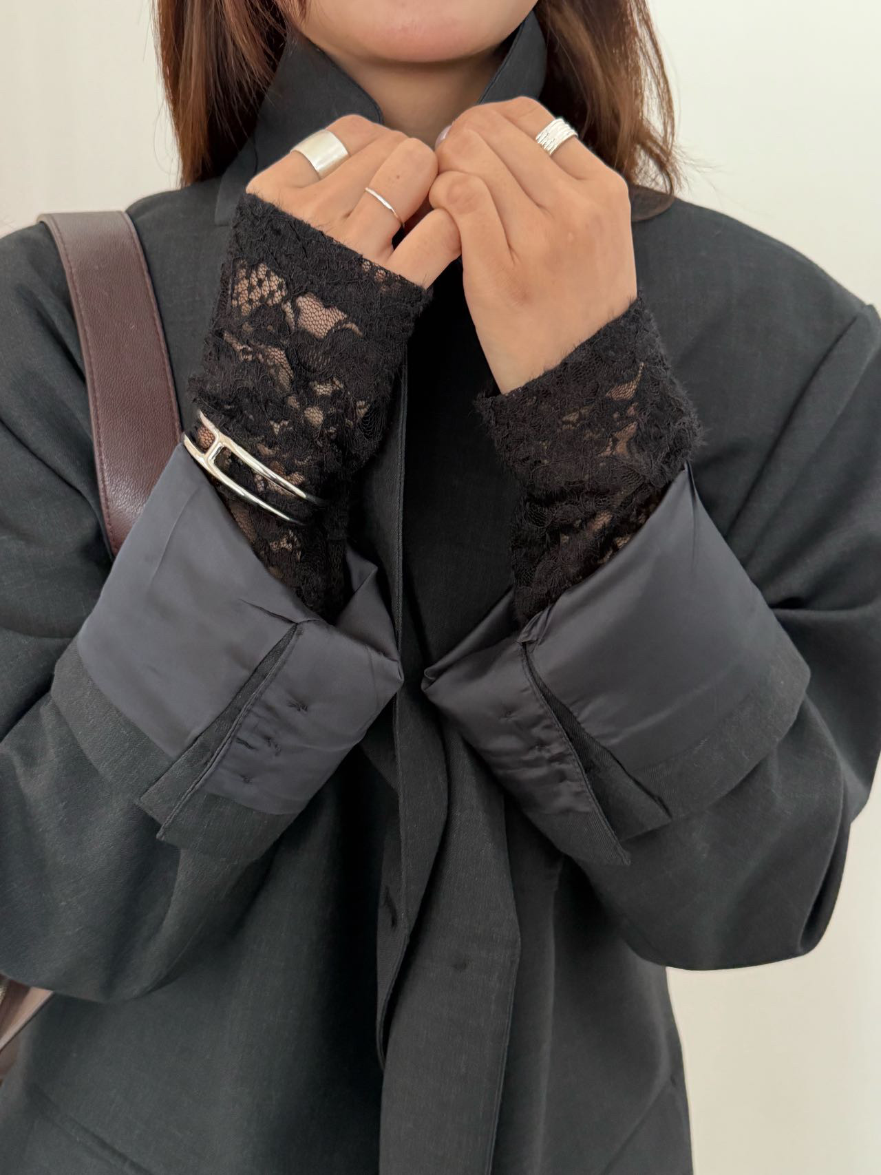 waitmore 2026 весенняя новинка корейский стиль универсальная блузка с длинным рукавом двусторонняя кружевная приталенная