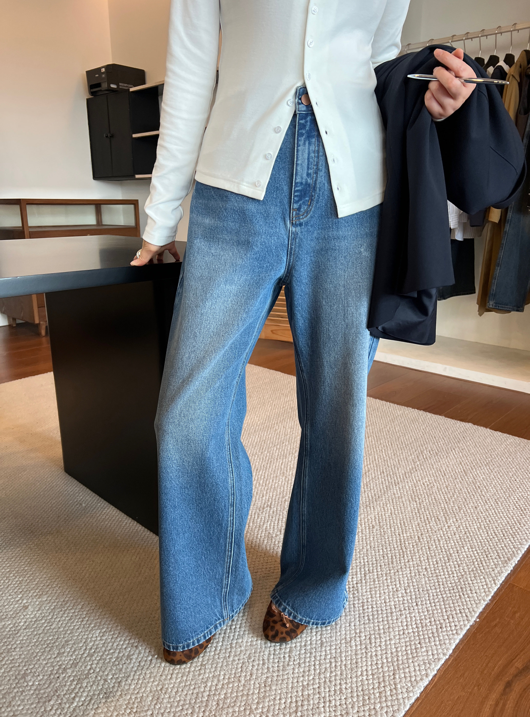 WIDELIA2025 стройнящие джинсы с завышенной талией женские летние свободные широкие брюки