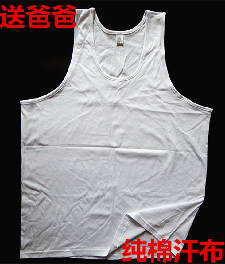 Mùa hè trung niên nam cotton sling trắng vest trung niên bông áo loose mồ hôi cũ vest cha