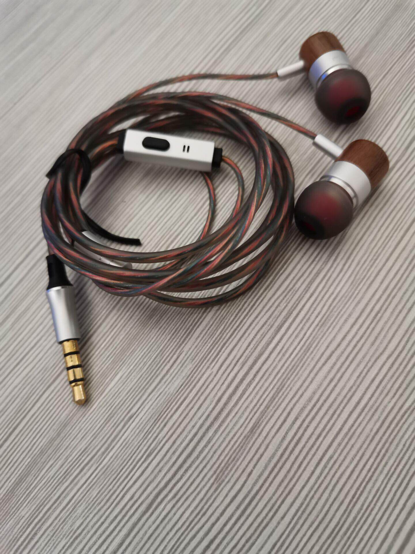 School Sea-Wood Wood 16 Ou pear wood Entrance Ear Earplug Headphones DIY custom cell phone computer plug