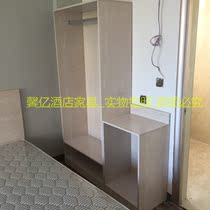 Factory customized hotel furniture Hotel bed Apartment rental house Staff dormitory doorless wardrobe combination table luggage rack
