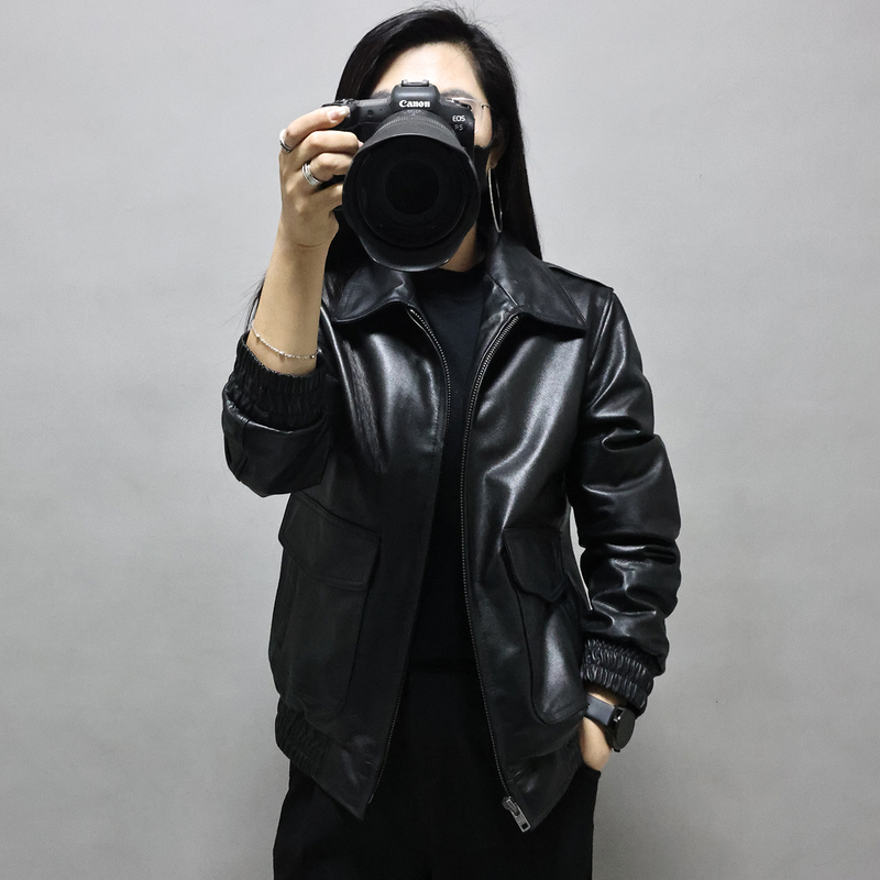 First-Layer Genuine Leather Jacket for Men and Women, Slim Fit, Short Style, Youth Turn-Down Collar, Epaulet Flight Suit, Motorcycle Jacket