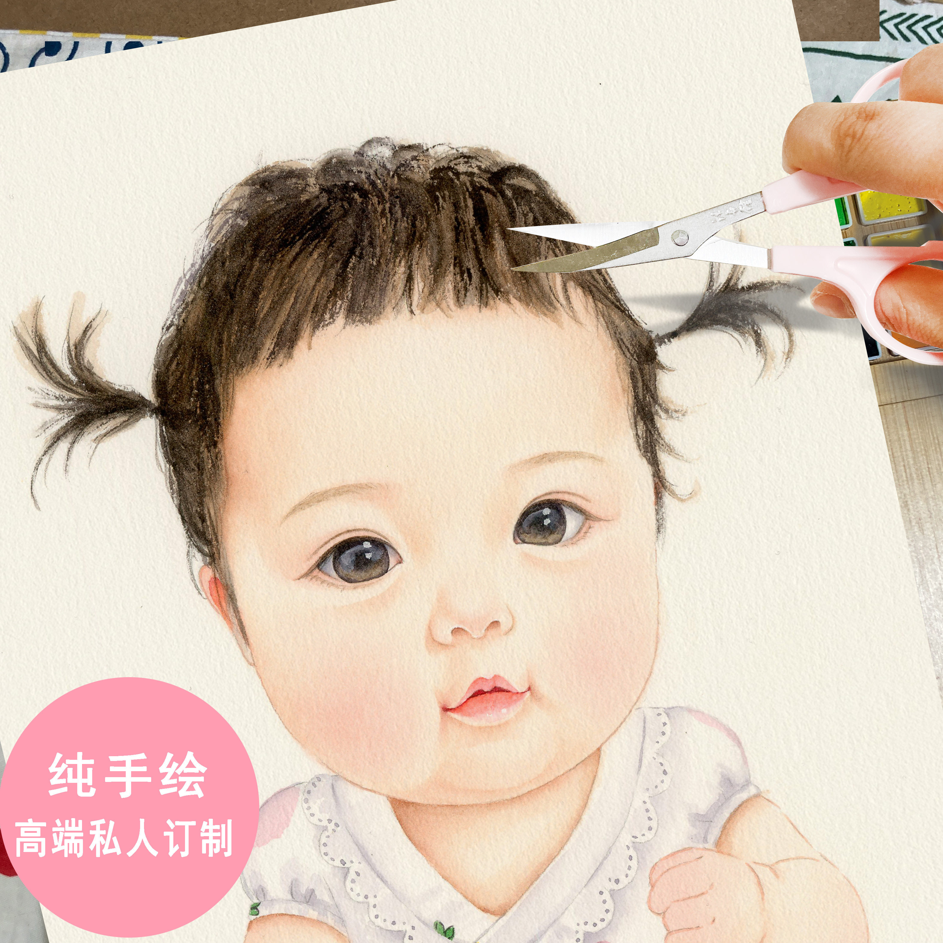 Special for the baby's hand-painted newborn baby hair activity Tonic Tail End Special