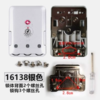 Корпус замка с двумя отверстиями и замочный крючок с тремя отверстиями 16138, серебряный замок.