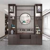 Chinese screen partition into door Home Living Room Dining Room Restaurant Shelve for Barrier Shelter Simple Modern Solid Wood Partition Cabinet