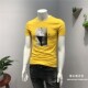 mã lớn qingcang tinh khiết bông nam nhân vật cá tính in edghes ngắn tay T-shirt Hàn Quốc phiên bản của cơ thể mòn nửa tay áo triều T-shirt.