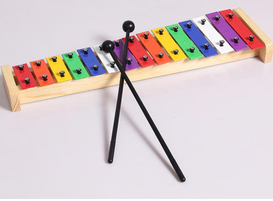 Hand-tuned 15-tone xylophone pitch aluminum plate piano Iron piano Children's musical instrument toy ORF music early education