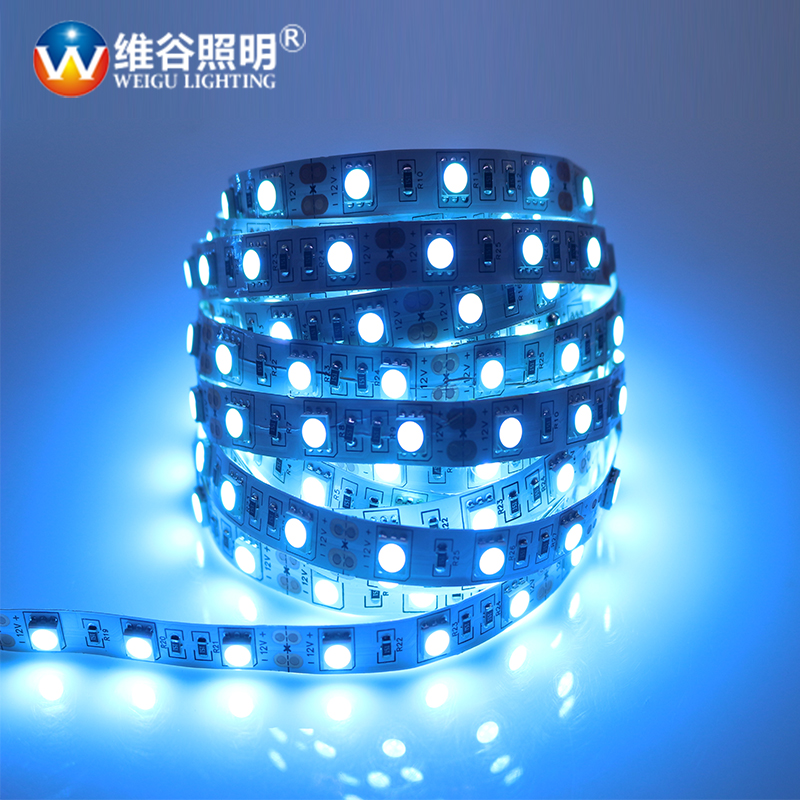 12V high-brightness 5050 patch ice blue Epoxy waterproof cosmetic counter KTV decoration LED light strip light strip