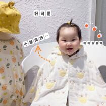 MMKIDS Baby baby cloak cape out for warm cloak with no fluorescent agent pure cotton 6 layers gauze autumn and winter