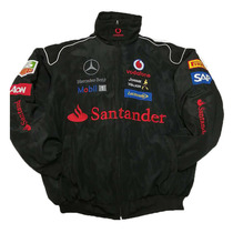 F1 race car wear Mercedes Benz Casual Fried Street Ride in cotton clothes jacket American retro embroidered cotton jacket jacket