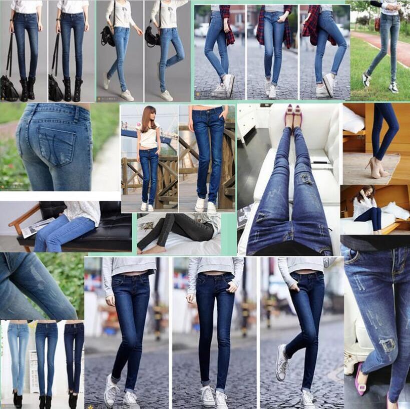 Bán buôn gian hàng cung cấp mùa xuân Hàn Quốc phụ nữ quần jean thời trang kích thước lớn phụ nữ denim quần chân quần chợ đêm chân váy bò