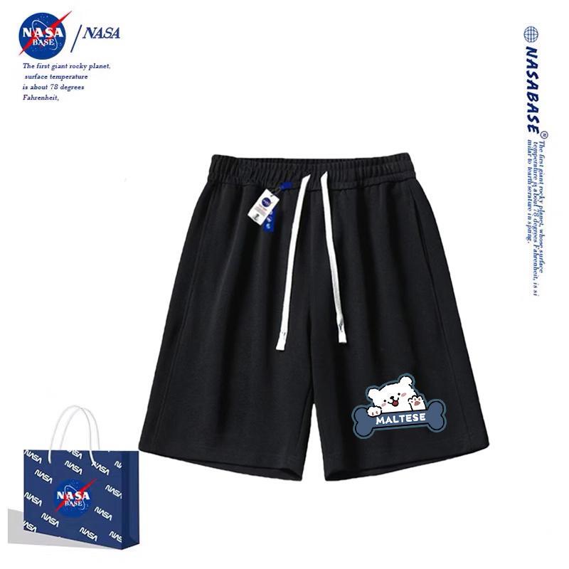 Nasa Co-Branded Corgi Cotton Shorts, Unisex Summer Student Basketball Casual Sports Shorts, Men's Five-Point Shorts