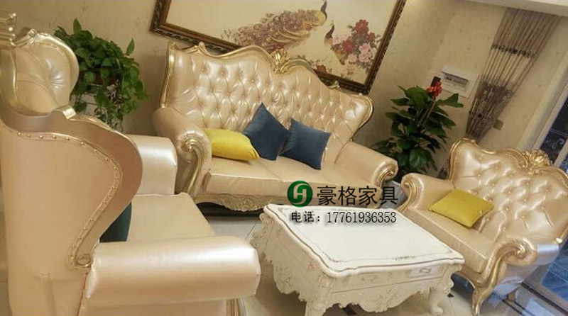 tân cổ điển sofa da kết hợp châu Âu của rắn gỗ ghế sofa vải cao cấp gia đình nhỏ sau ba ghế sofa phòng khách hiện đại - Ghế sô pha ghế sofa đơn nhỏ