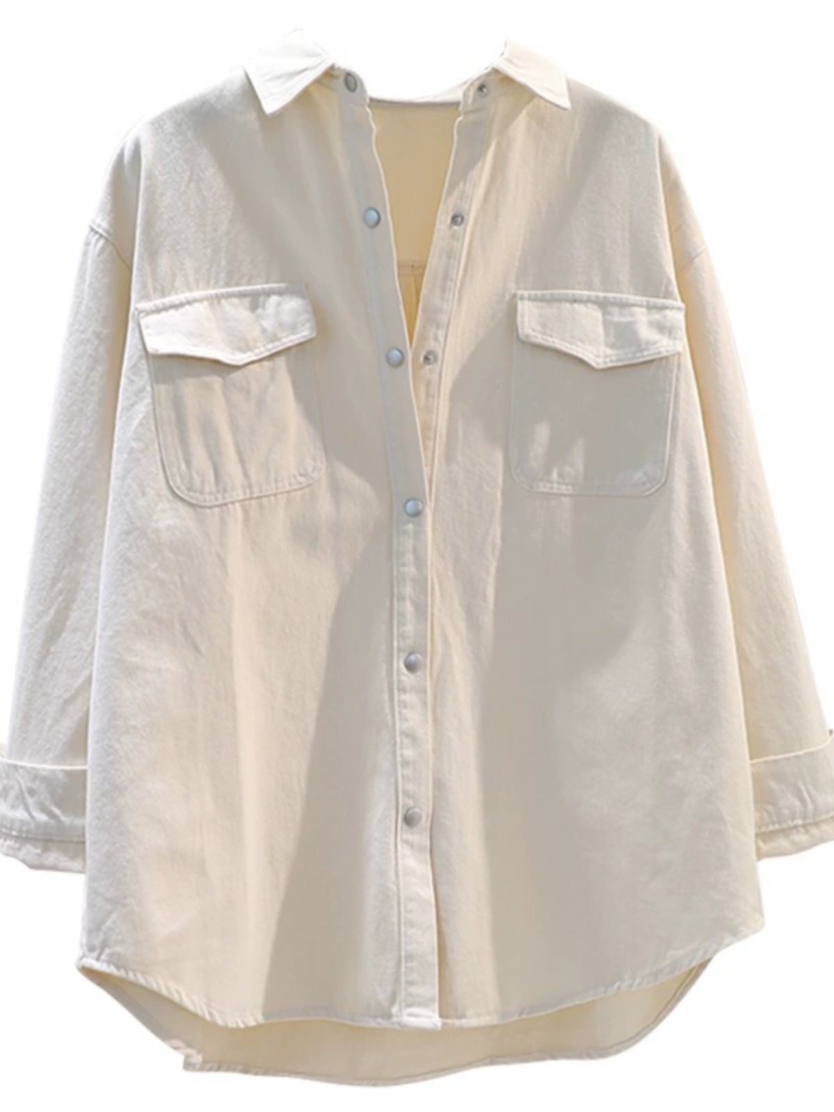 Brand Counter Cut Label Foreign Trade Sanding Washed Cotton Shirt