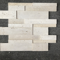Stone mosaic natural marble travertine high and low TV background wall tiles balcony entrance bar door stone